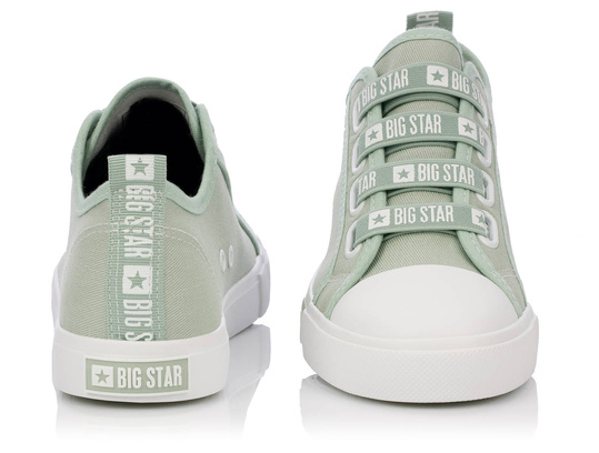 BIG STAR HH274097 damskie trampki niskie zielone z gumkami