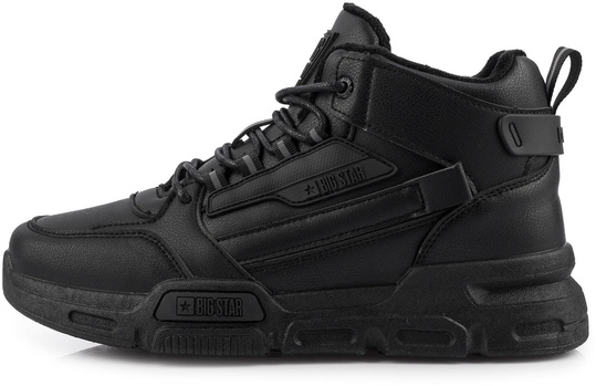 BIG STAR MĘSKIE OCIEPLANE WYSOKIE BUTY SPORTOWE SNEAKERSY CZARNE EKOSKÓRA