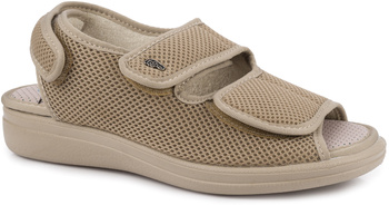 DR ORTO damskie buty sandały ortopedyczne na rzepy wygodne zdrowotne beżowe