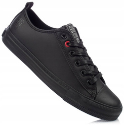 BIG STAR JJ274006 DAMSKIE NISKIE TRAMPKI CZARNE EKOSKÓRA