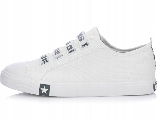 BIG STAR HH274094 damskie trampki niskie białe z gumkami