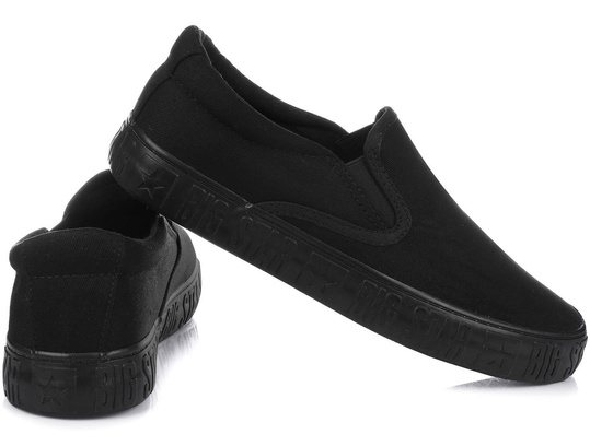 BIG STAR LL274392 DAMSKIE TRAMPKI TENISÓWKI WSUWANE SLIP ON CZARNE