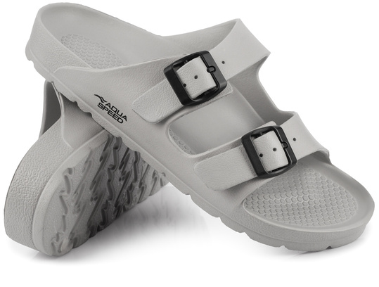 AQUA SPEED LAREDO kol. 05 szare klapki sportowe na basen plażę do ogrodu