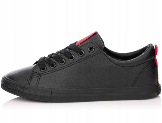 BIG STAR DD274687 906 damskie trampki niskie czarne ekoskóra