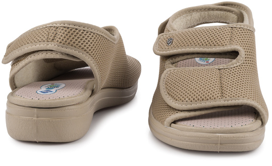 DR ORTO damskie buty sandały ortopedyczne na rzepy wygodne zdrowotne beżowe