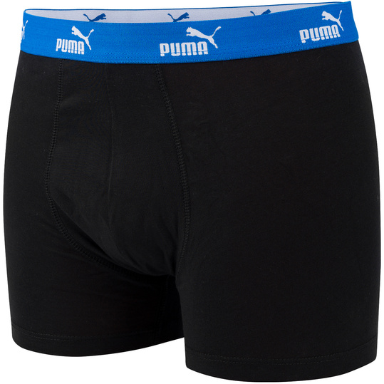 PUMA PROMO PRINT BOXER 935800-01 męskie bokserki majtki bawełniane 4PAK czarne niebieskie