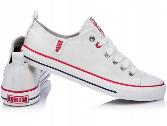 BIG STAR JJ174062 męskie trampki niskie klasyczne białe