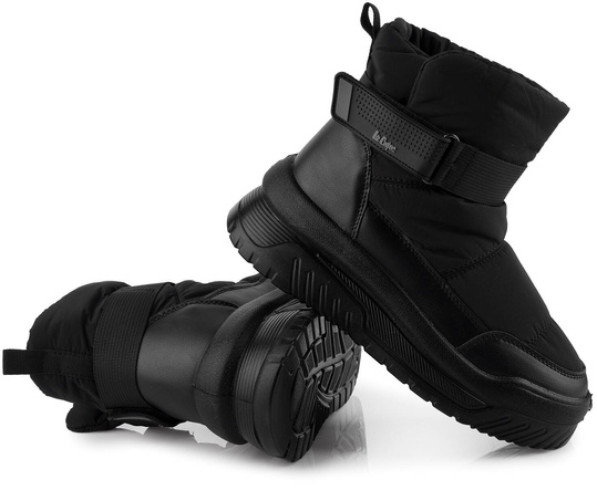 LEE COOPER LCJ3141 BUTY BOTKI DAMSKIE ZIMOWE ŚNIEGOWCE OCIEPLANE CZARNE