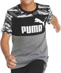 PUMA 847342-01 dziecięca koszulka t-shirt chłopięca dla chłopca bawełniana szara moro