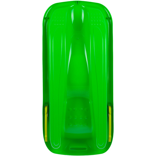 Duże sanki ślizg dla dzieci z oparciem hamulcem sznurkiem plastikowe zielone