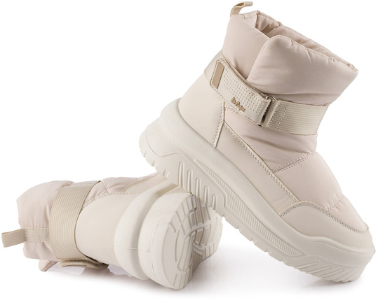 LEE COOPER LCJ3140 BUTY BOTKI DAMSKIE ZIMOWE ŚNIEGOWCE OCIEPLANE BEŻOWE