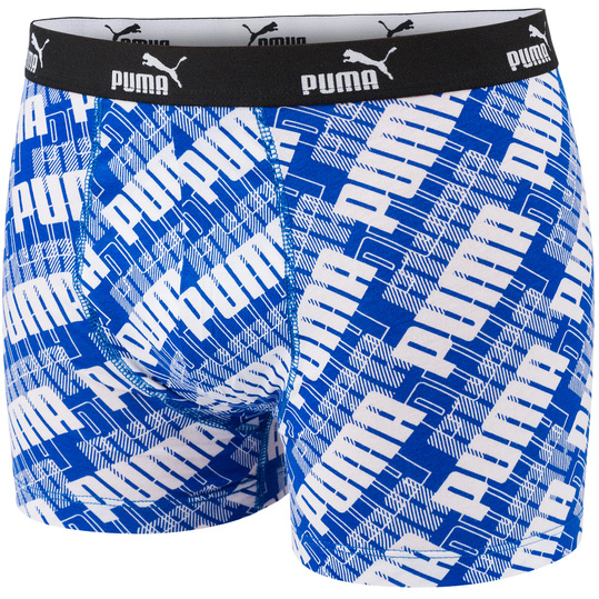 PUMA PROMO PRINT BOXER 935800-01 męskie bokserki majtki bawełniane 4PAK czarne niebieskie