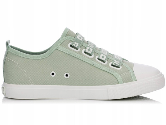 BIG STAR HH274097 damskie trampki niskie zielone z gumkami