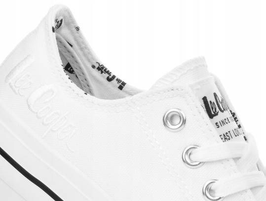 LEE COOPER LCW-22-31-0842L DAMSKIE TRAMPKI BIAŁE NA PLATFORMIE