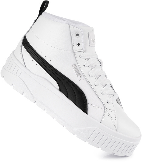 PUMA KARMEN II MID 397459-04 damskie buty sportowe sneakersy wysokie na platformie skórzane białe