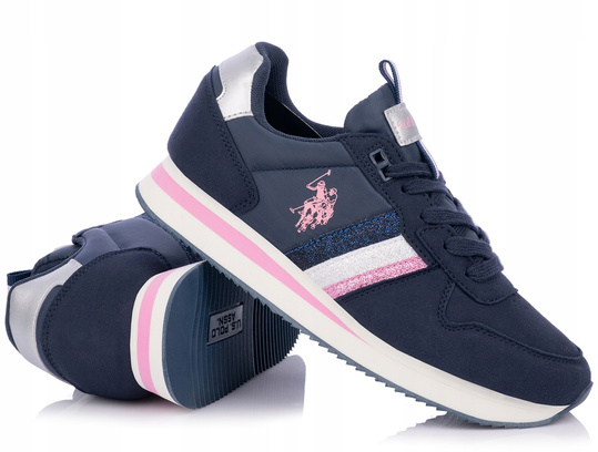 BUTY DAMSKIE SNEAKERSY U.S. POLO NOBIW 001-DBL002 SPORTOWE GRANATOWE