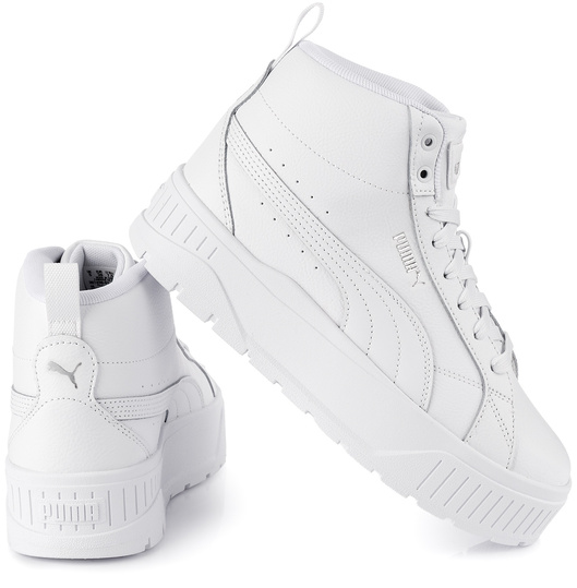 PUMA KARMEN II MID 397459-01 damskie buty sportowe sneakersy wysokie na platformie skórzane białe