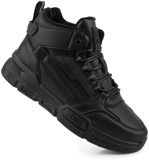 BIG STAR MĘSKIE OCIEPLANE WYSOKIE BUTY SPORTOWE SNEAKERSY CZARNE EKOSKÓRA