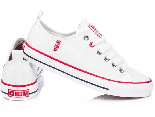 BIG STAR JJ274130 damskie trampki białe ekoskóra