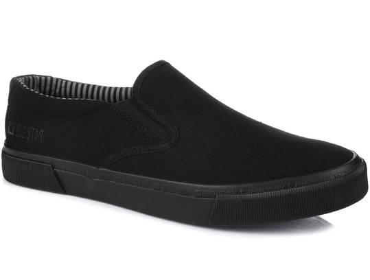 BIG STAR LL174066 MĘSKIE CZARNE KLASYCZNE TRAMPKI WSUWANE