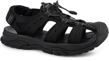 GRISPORT 9029M męskie sandały skórzane trekkingowe sportowe czarne