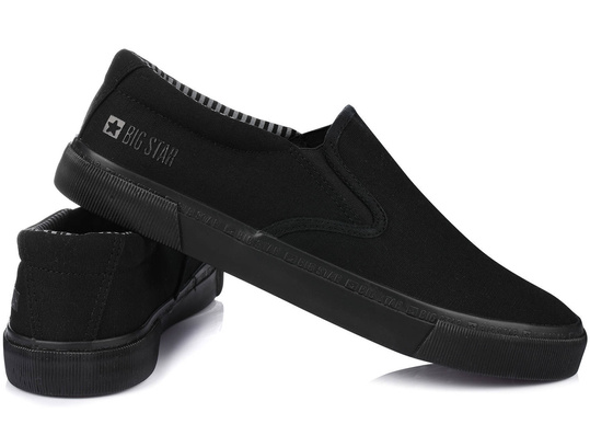 BIG STAR LL174066 MĘSKIE CZARNE KLASYCZNE TRAMPKI WSUWANE