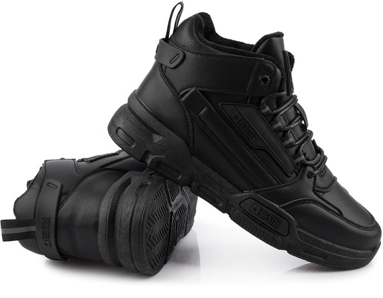 BIG STAR MĘSKIE OCIEPLANE WYSOKIE BUTY SPORTOWE SNEAKERSY CZARNE EKOSKÓRA