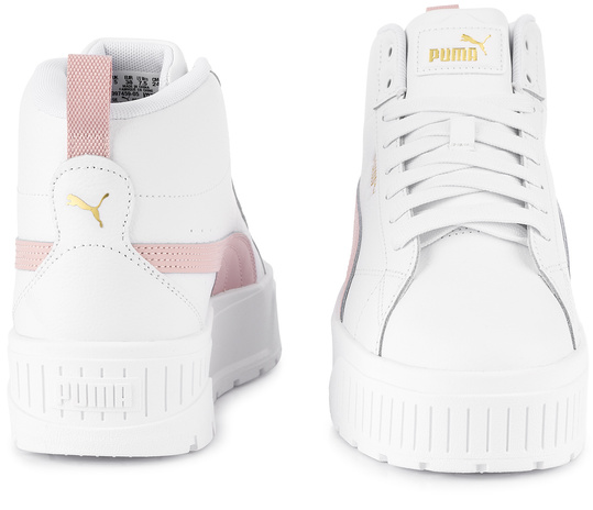 PUMA KARMEN II MID 397459-05 damskie buty sportowe sneakersy wysokie na platformie skórzane białe