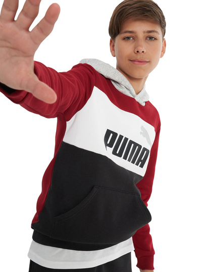 PUMA ESS BLOCK Hoodie 679717-13 bluza dziecięca sportowa z kapturem bawełniana