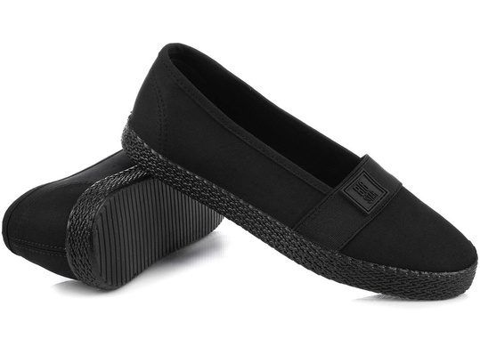 BIG STAR LL274200 CZARNE DAMSKIE BALERINKI WSUWANE TRAMPKI TENISÓWKI