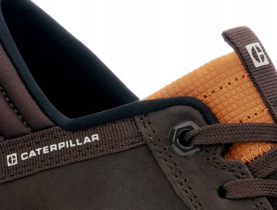 CATERPILLAR HEX BRĄZOWE P724186 BUTY MĘSKIE SNEAKERSY SKÓRZANE BRĄZOWE