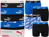 PUMA PROMO PRINT BOXER 935800-01 męskie bokserki majtki bawełniane 4PAK czarne niebieskie