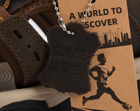 GRISPORT 9028M męskie sandały skórzane trekkingowe sportowe brązowe