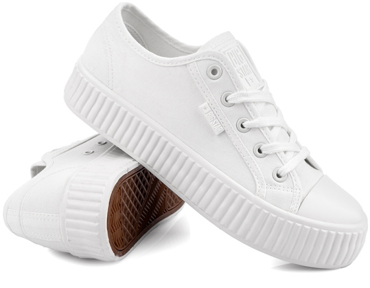 BIG STAR damskie trampki klasyczne białe na platformie