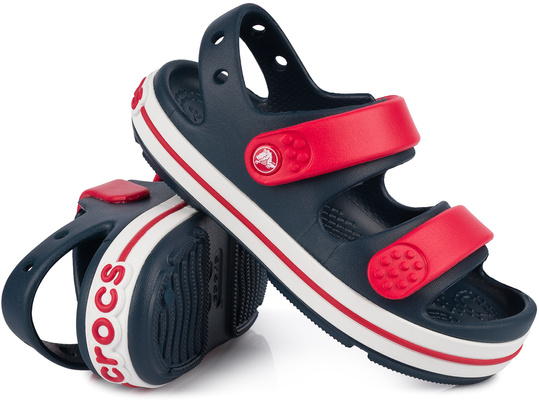 CROCS Crocband Cruiser sandały dziecięce na rzep dla dziewczynki i chłopaka granatowe