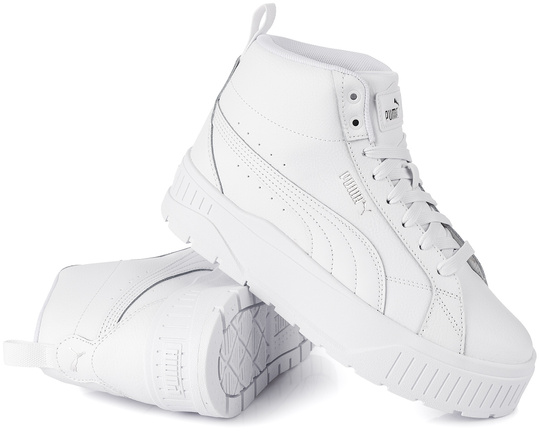 PUMA KARMEN II MID 397459-01 damskie buty sportowe sneakersy wysokie na platformie skórzane białe