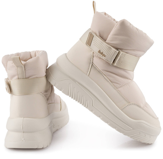 LEE COOPER LCJ3140 BUTY BOTKI DAMSKIE ZIMOWE ŚNIEGOWCE OCIEPLANE BEŻOWE