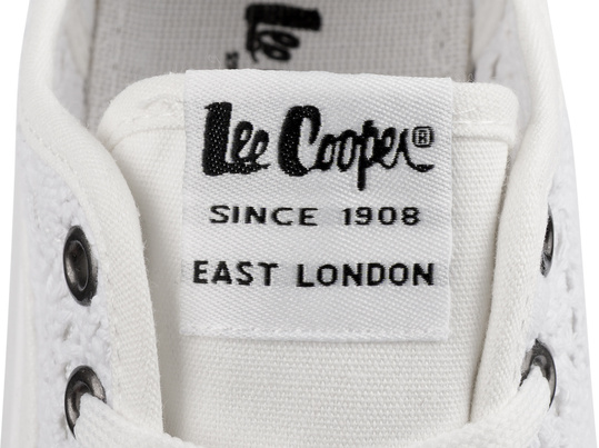 LEE COOPER 1617L damskie trampki na platformie koronka białe