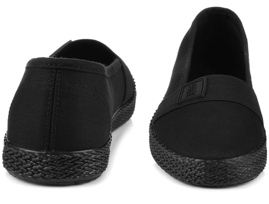 BIG STAR LL274200 CZARNE DAMSKIE BALERINKI WSUWANE TRAMPKI TENISÓWKI