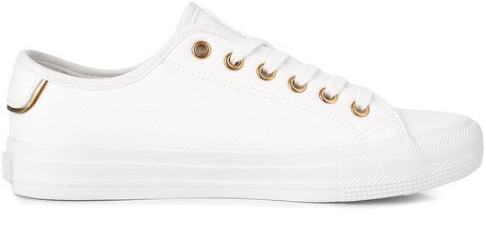 BIG STAR TT274022GR damskie trampki klasyczne niskie białe ekoskóra złote dodatki