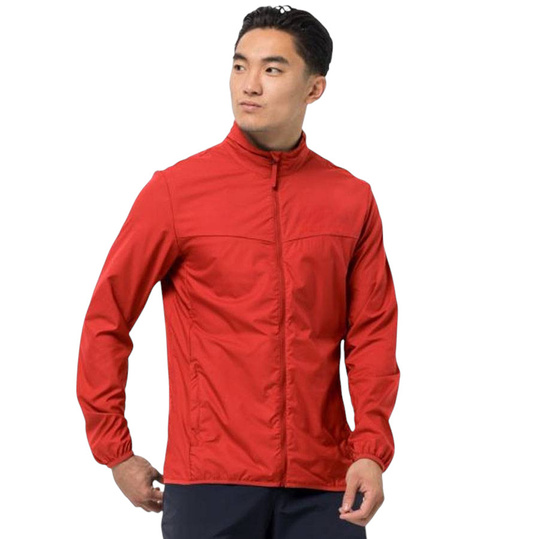JACK WOLFSKIN MĘSKA CIENKA KURTKA WIATRÓWKA CZERWONA