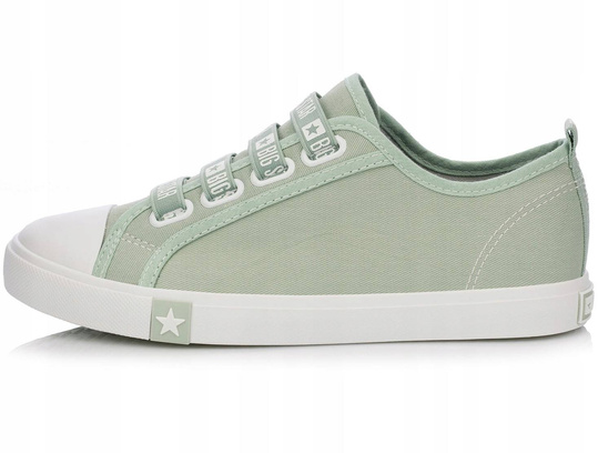 BIG STAR HH274097 damskie trampki niskie zielone z gumkami