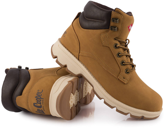 LEE COOPER LCJ2949 BUTY MĘSKIE ZIMOWE TRAPERY OCIEPLANE BRĄZOWE