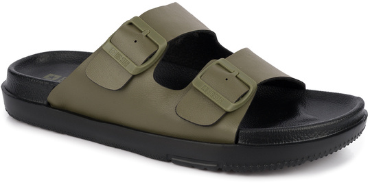 BIG STAR NN174592 MĘSKIE KLAPKI Z KLAMRAMI NA BASEN PLAŻE ZIELONE KHAKI