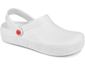 BIG STAR DAMSKIE LEKKIE KLAPKI PIANKOWE KROKSY CHODAKI OGRODOWE MEDYCZNE BIAŁE