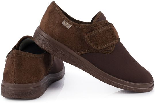 DR ORTO BUTY ORTOPEDYCZNE DAMSKIE MĘSKIE ZDROWOTNE NA RZEP BRĄZOWE