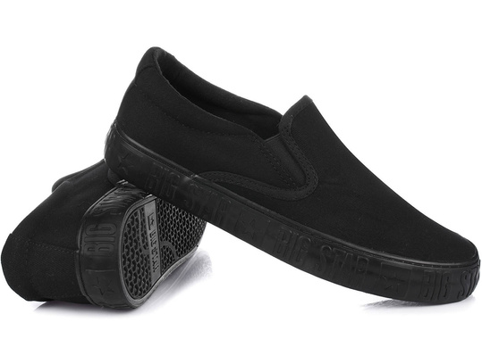 BIG STAR LL274392 DAMSKIE TRAMPKI TENISÓWKI WSUWANE SLIP ON CZARNE