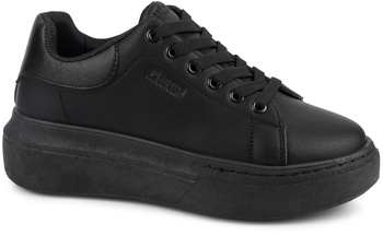BIG STAR damskie buty sneakersy na platformie ekoskóra czarne