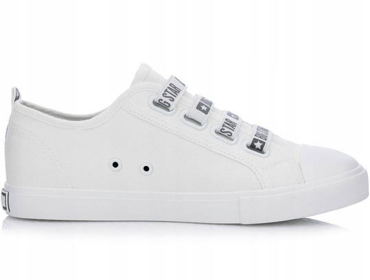 BIG STAR HH274094 damskie trampki niskie białe z gumkami