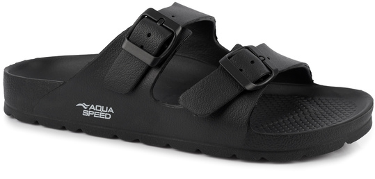 AQUA SPEED LAREDO kol. 07 czarne klapki sportowe na basen plażę do ogrodu
